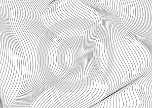 Abstract grey curved waves refraction vector background