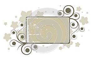 Abstract grey floral banner