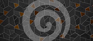 Abstract grey gray anthracite brown dark seamless geometric hexagonal hexagon mosaic cement stone concrete tile wall texture