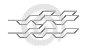 Abstract Grey Interlocking Geometric Lines Art, vector design Generative AI