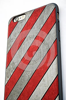Abstract grey-red striped pattern