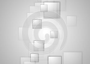 Abstract grey squares tech background