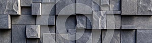 Abstract Grey Stone Blocks Texture, 3D Render, Geometric Pattern, Modern Architecture, Wall Design. Stone texture, 3D rendering