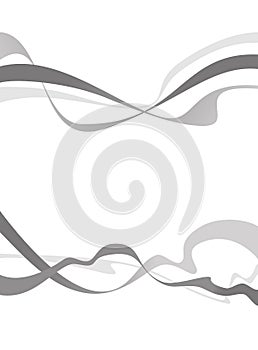 Abstract grey wave isolated on white background. Vector illustration for modern business design. Futuristic wallpaper. Cool