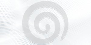 Abstract grey white background poster with dynamic waves. technology network