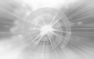 Abstract grey white blurred radiant exploding sunburst banner background