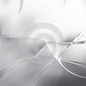 Abstract Grey and White Flowing Curves Background Vector Graphic