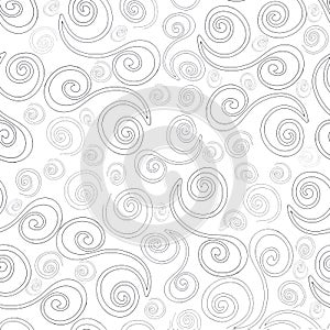 Abstract grey and white pattern with circles and swirls. Vector graphics