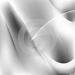 Abstract Grey and White Wavy Lines Background