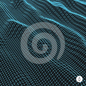 Abstract grid background. Water surface. Vector