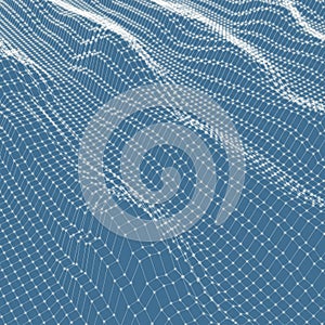 Abstract grid background. Water surface. Vector