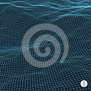 Abstract grid background. Water surface. Vector