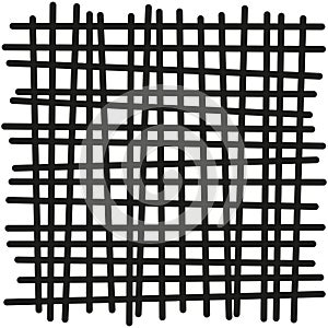 Abstract grid pattern. Black line texture. Minimalist vector design. Chaotic graphic element.