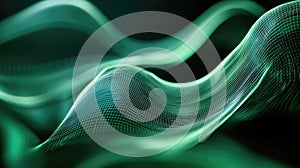 Digital flowing grid wave network background