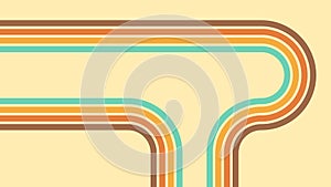 Abstract groovy retro style background with line rainbow