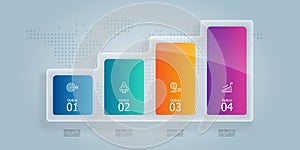 Abstract growth graph horizontal infogrphics element presentation