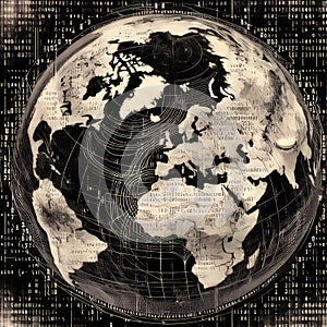 Abstract Grunge with ASCII Geographic Maps Distressed textures r photo