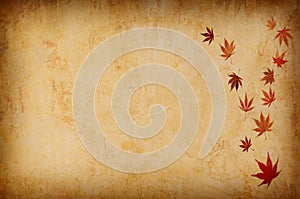 Abstract grunge autumn background with leaves