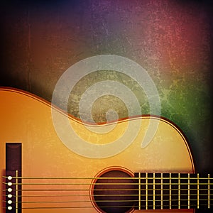 Abstract grunge background with acoustic guitar