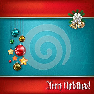 Abstract grunge background with Christmas decorations