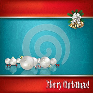 Abstract grunge background with Christmas decorations