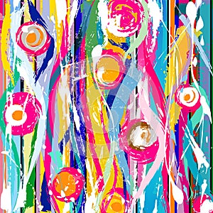 Abstract grunge background composition, with paint strokes, splashes and circles, summercolor