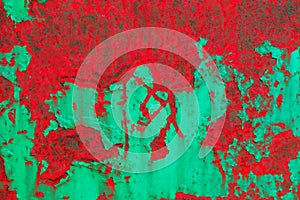 Abstract grunge background. Detailed red-and-green texture