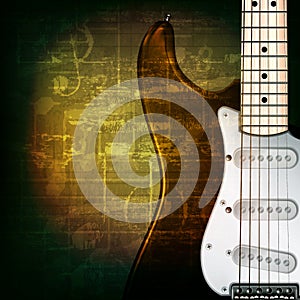 Abstract grunge background with electric guitar