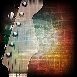 Abstract grunge background with electric guitar