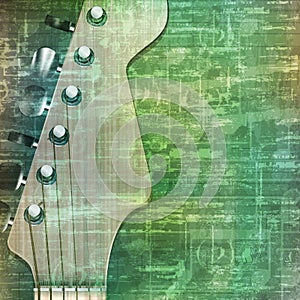 Abstract grunge background with electric guitar