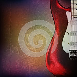 Abstract grunge background with electric guitar