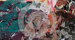 Abstract Grunge Background Graphic Watercolor Stylization on Textured Canvas of Chaetic Strokes of Paint Spots