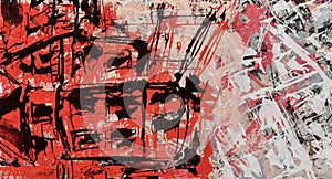 Abstract Grunge Background Graphic Watercolor Stylization on Textured Canvas of Chaetic Strokes of Paint Spots