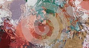 Abstract Grunge Background Graphic Watercolor Stylization on Textured Canvas of Chaetic Strokes of Paint Spots