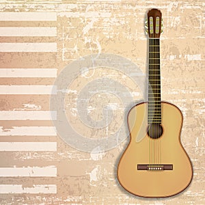 Abstract grunge background with guitar