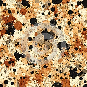 Abstract Grunge Background with Orange and Black Splatter Pattern.