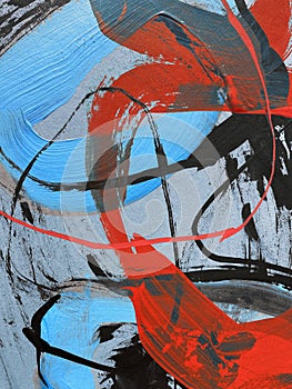 Abstract grunge background. paint strokes on a dark background. black and red photo