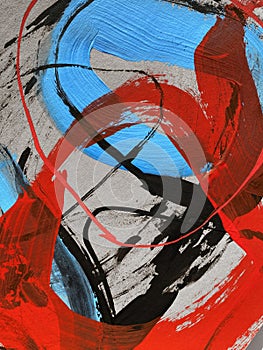 Abstract grunge background. paint strokes on a dark background. black and red photo