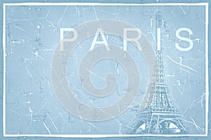 Abstract grunge background pattern with eiffel tower