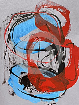 Abstract grunge background. paint strokes on a dark background. black and red photo