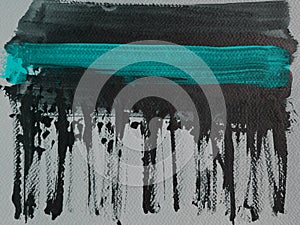 Abstract grunge background. paint strokes on a dark background. black and green photo