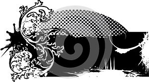 Abstract grunge banner with halftone