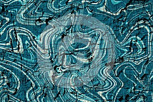 Abstract grunge  blue  and white wavy pattern   paint wall  cracked texture  background