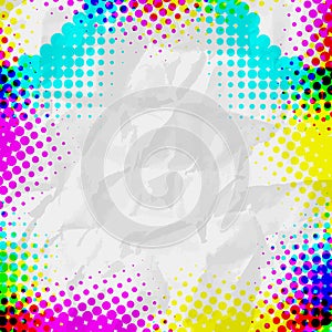 Abstract grunge colorful halftone pattern