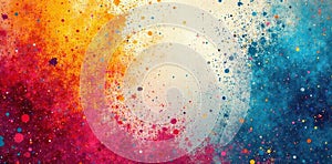 Abstract grunge; colorful paint splatters textured backdrop color splash creative photo