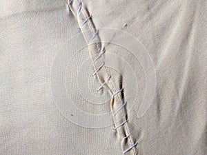 Abstract grunge dirty cloth stitching background