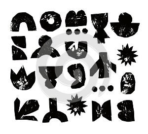 Abstract grunge elements with geometric shapes texture vector background design.