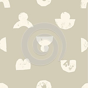 Abstract grunge elements seamless pattern with geometric shapes texture vector background design