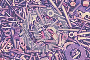 Abstract grunge metal background from bolts