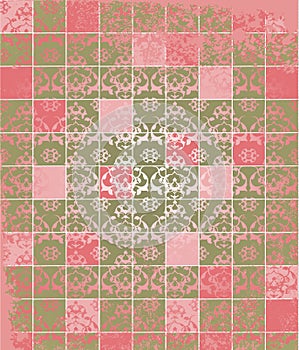 Abstract grunge mosaic tiles raster
